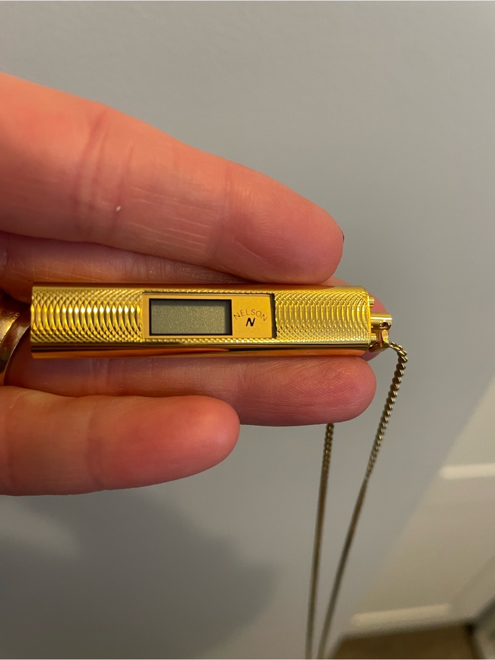 Nelson Gold Tone Vintage Digital Pendant Necklace